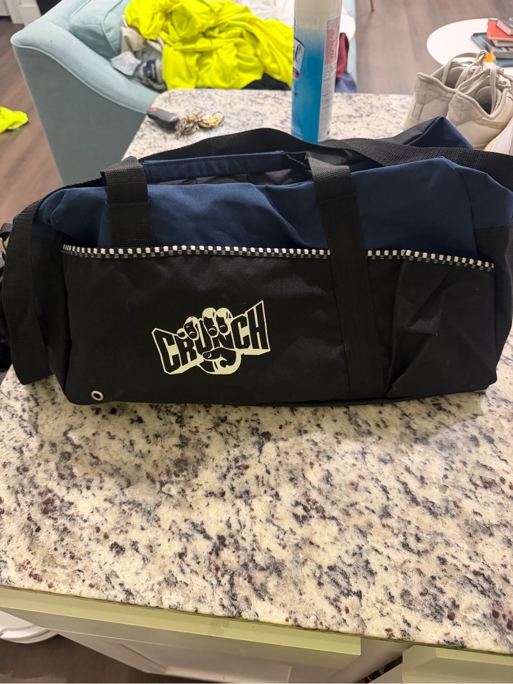 Crunch Black & Navy Duffel Bag with Logo